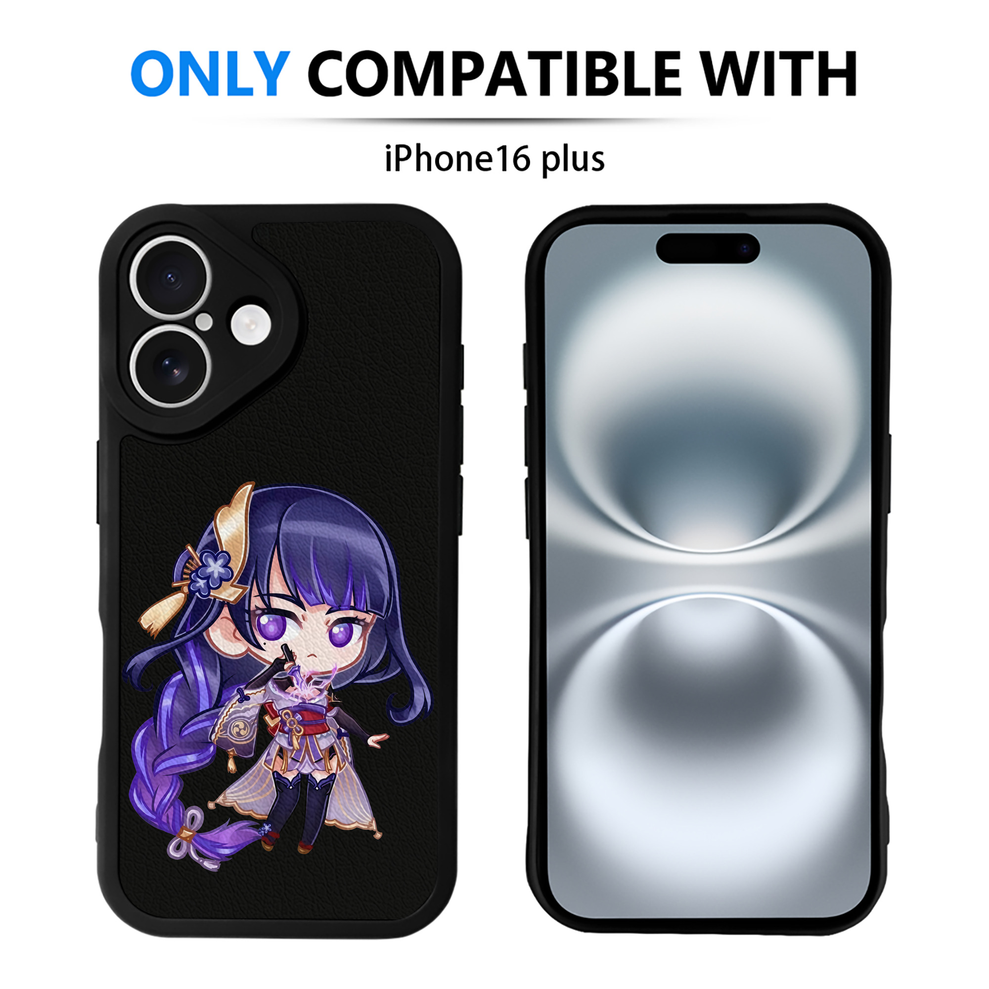 げんし神 雷電将軍 らいでんしょうぐん genshin Raiden Shogun 【iPhone 16シリーズ対応】シリコンスマホケース（レザー調） 材質：シリコン